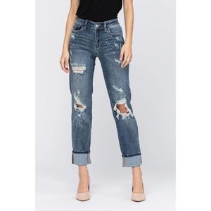 14w Judy Blue Bleach Boyfriend Jeans